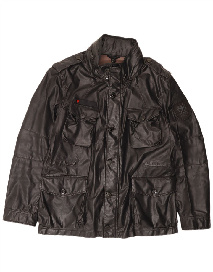 Strellson Herren-Militärjacke mit Kapuze, UK 42, XL, Schwarz