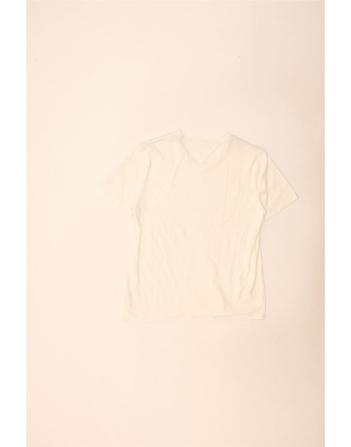 Tommy Hilfiger Herren T-Shirt Top Large Weiß Baumwolle
