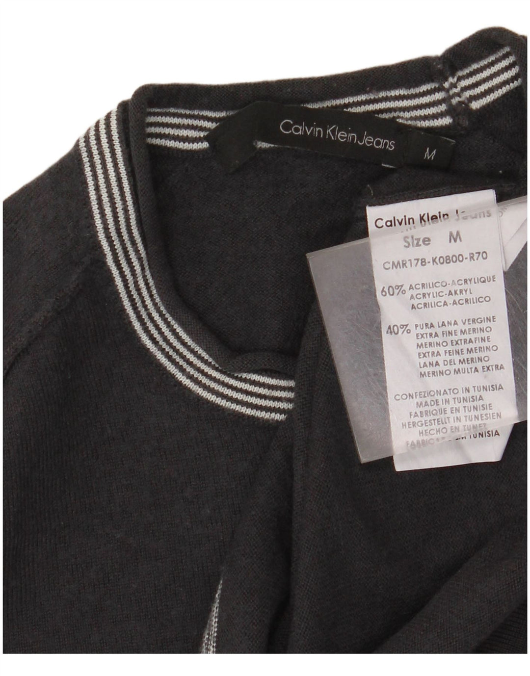 CALVIN KLEIN JEANS Damen-Pullover mit Rundhalsausschnitt, Gr. 10, Größe S, Grau