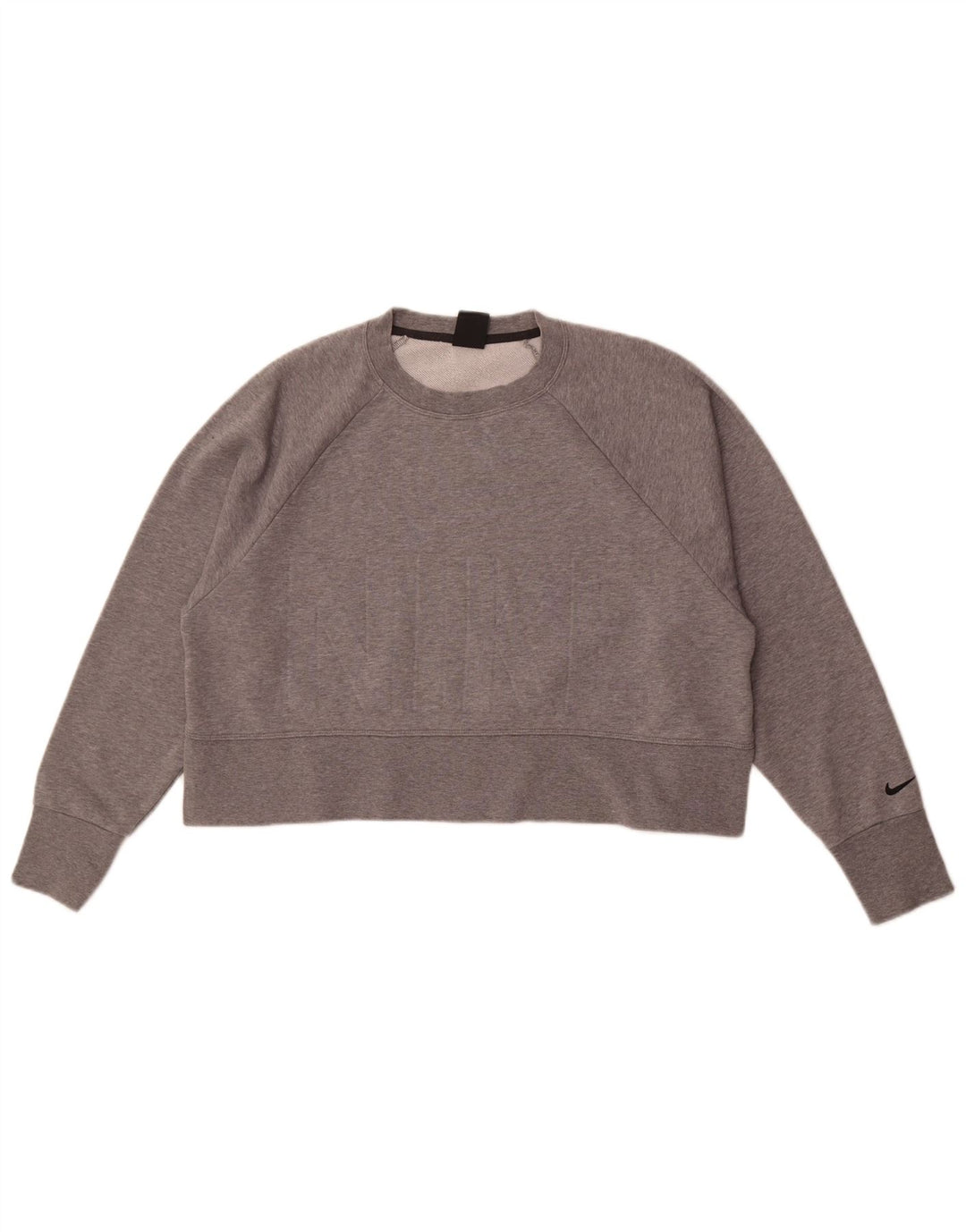 Nike Damen-Sweatshirt mit Dri-Fit-Grafik, übergroß, Gr. 14, Mittelgrau