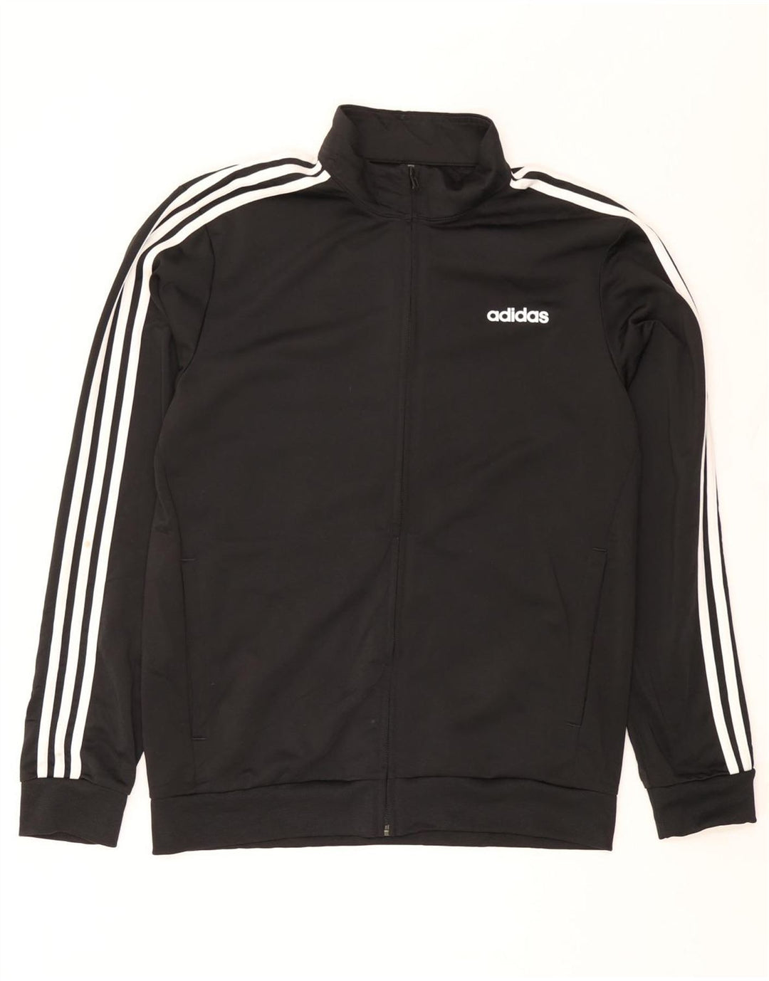 Adidas Herren-Trainingsanzug-Top-Jacke aus mittelschwarzem Polyester