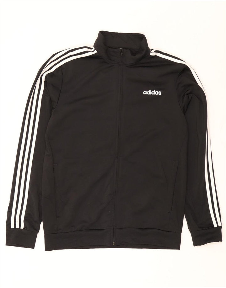 Adidas Herren-Trainingsanzug-Top-Jacke aus mittelschwarzem Polyester