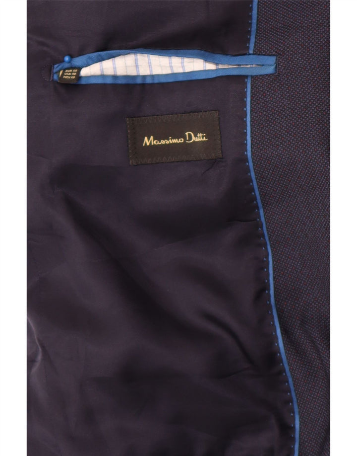 Massimo Dutti Herren-Blazerjacke mit 2 Knöpfen, EU 50, mittleres Marineblau