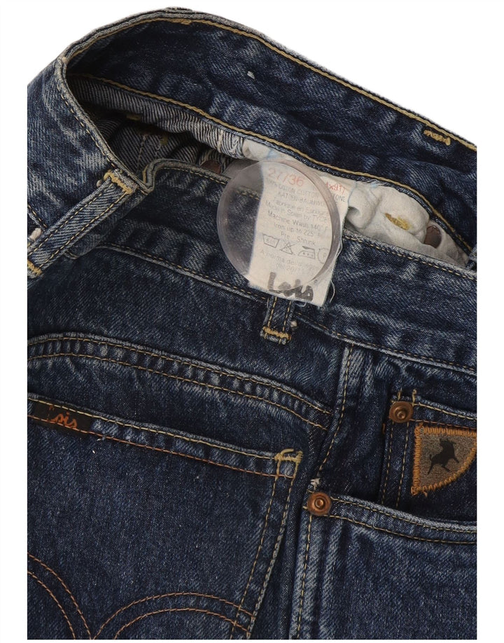 Lois Damen Distressed Straight Jeans W27 L36 Blaue Baumwolle