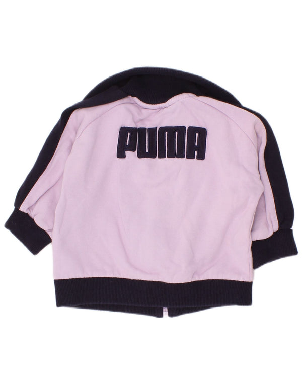 Puma Baby-Mädchen-Trainingsanzugoberteil mit Grafik, 6–9 Monate, lila, Farbblock