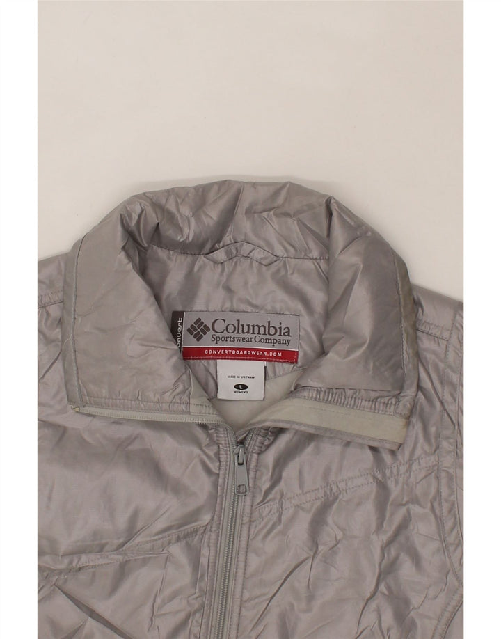 COLUMBIA Womens Padded Gilet UK 16 Large Silver Polyester Vintage Columbia and Second-Hand Columbia from Messina Hembry 