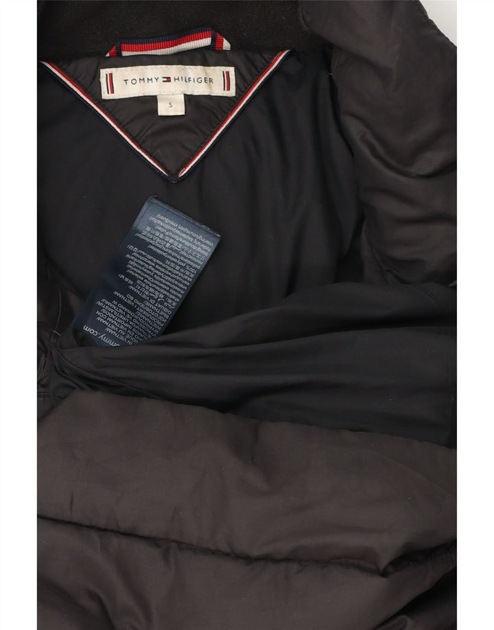 Tommy Hilfiger Damen Übergroßer gepolsterter Mantel UK 10 Small Schwarz Polyester