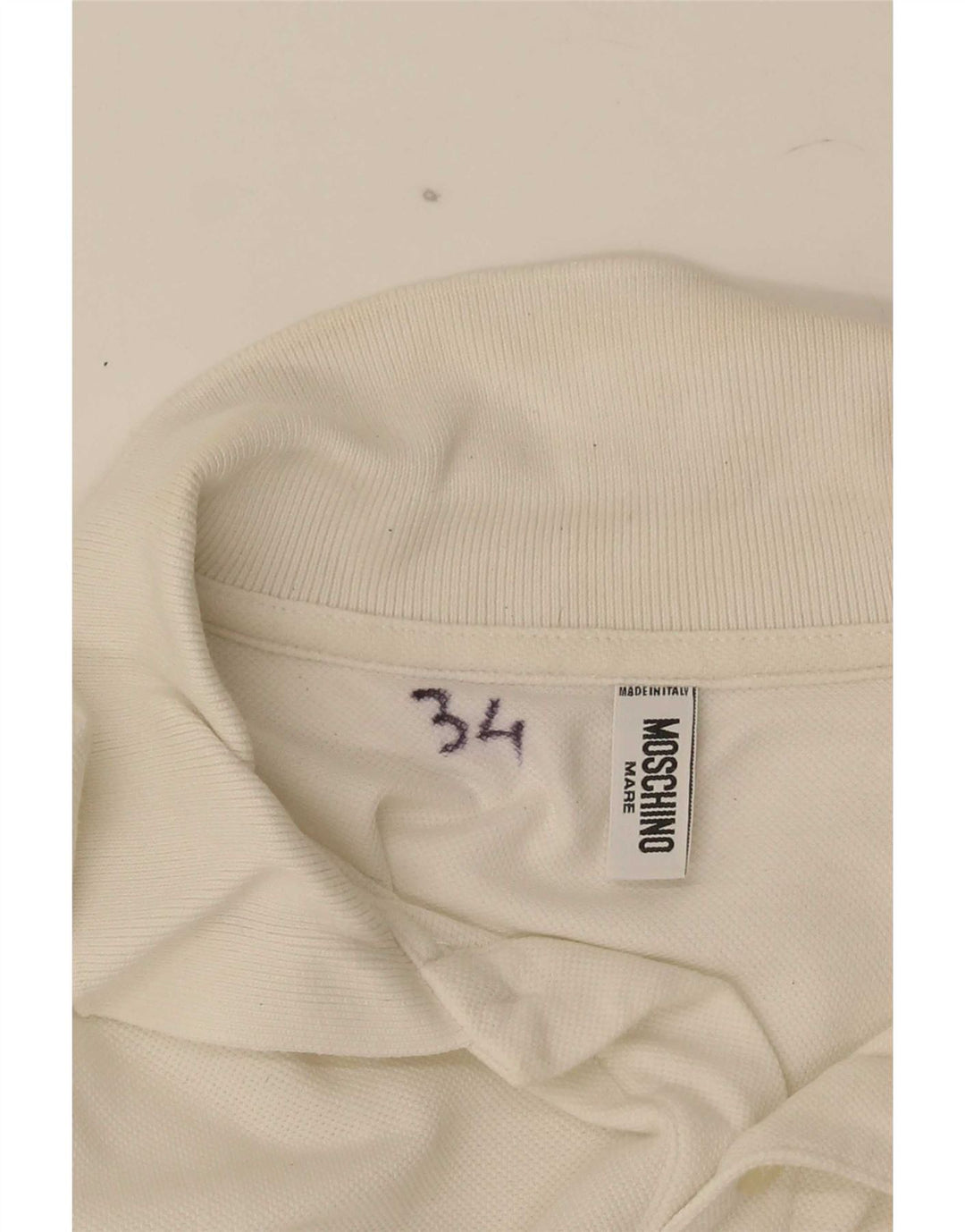 Moschino Herren-Poloshirt aus mittelweißer Baumwolle