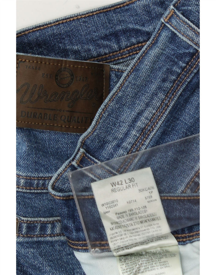 WRANGLER Herren-Jeans, reguläre Passform, gerade Passform, W42, L30, Blau, Baumwolle