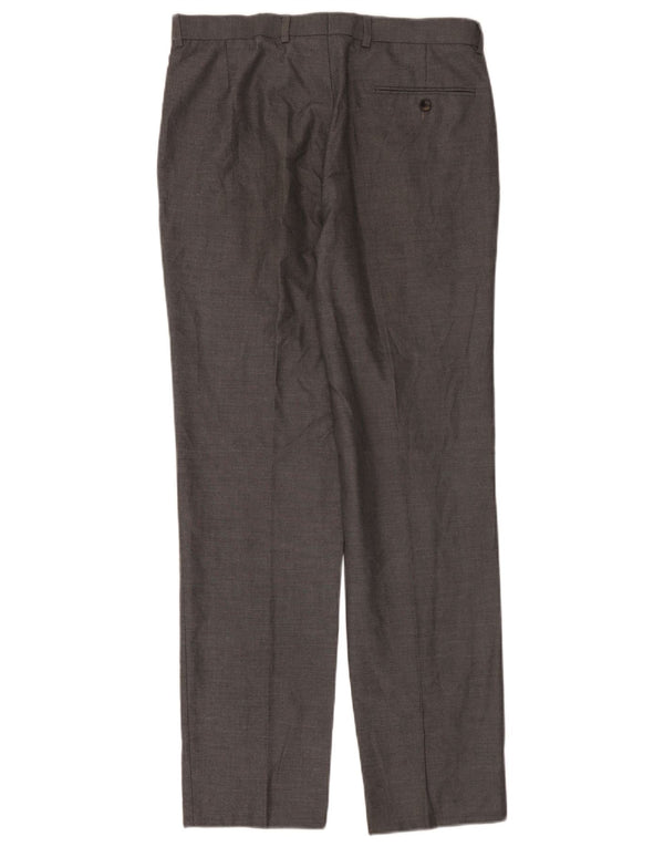 Marks & Spencer Herren-Anzughose mit maßgeschneiderter Passform, gerade, W32, L33, Grau