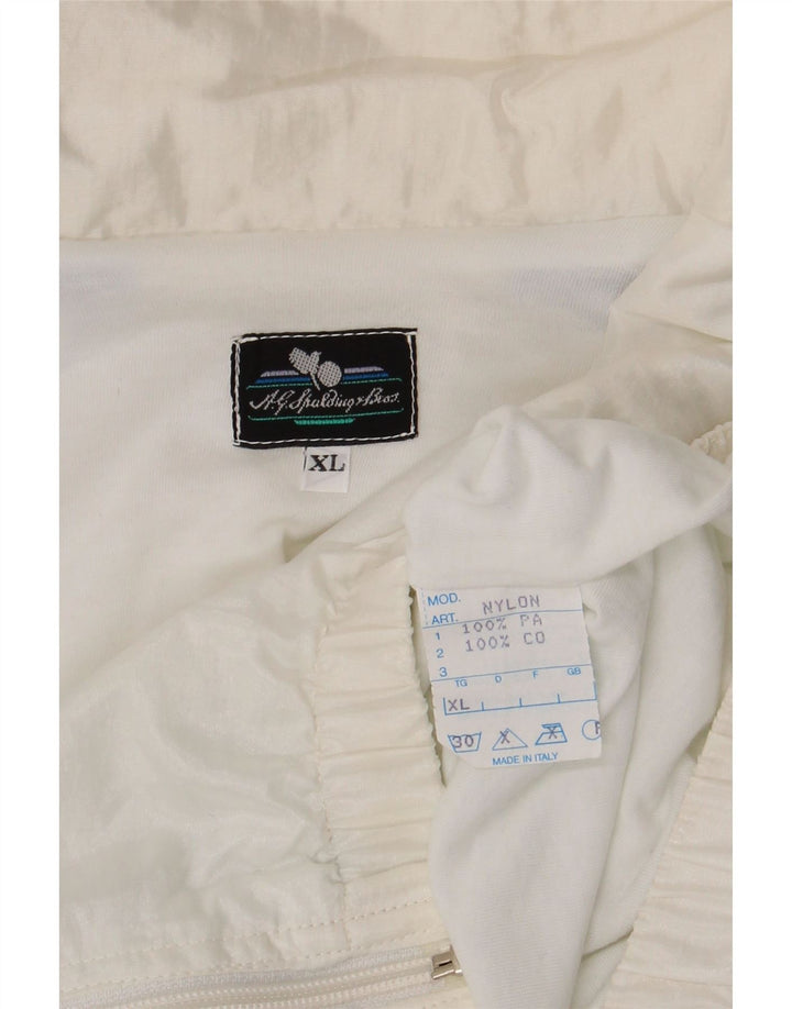 A.G. Spalding & Bros Herren-Trainingsanzugoberteil, Jacke, XL, weißes Colourblock-Nylon