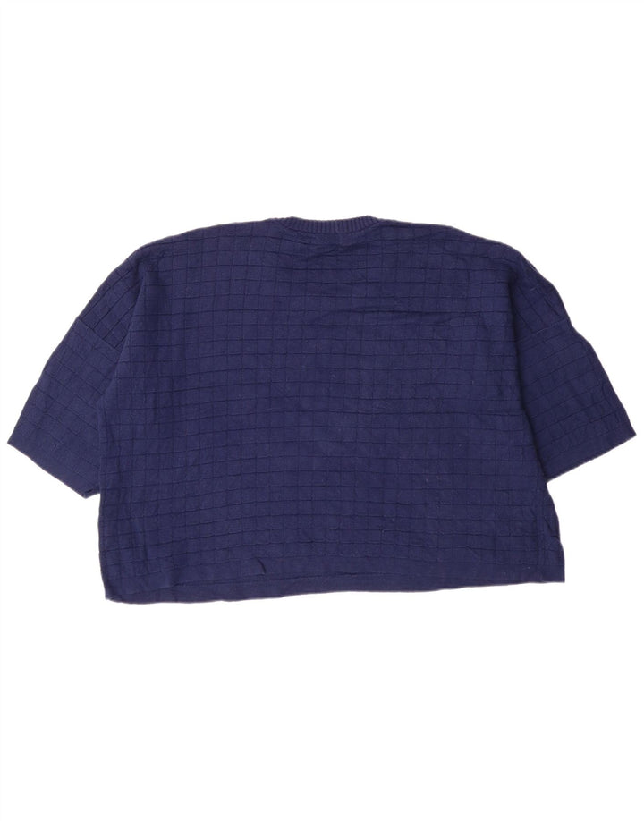 French Connection Damen-Pullover mit Rundhalsausschnitt, UK 14, mittelblaue Baumwolle