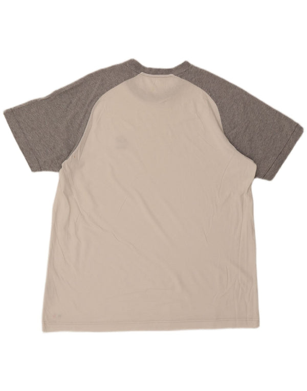 LOTTO Herren T-Shirt Top UK 46/46 3XL Weiße Colourblock-Baumwolle