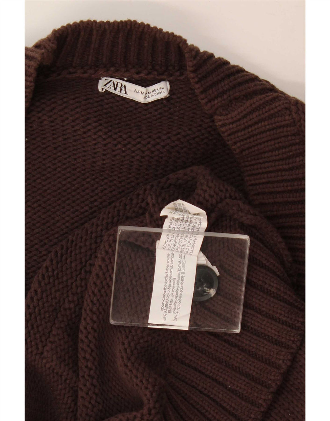 Zara Herren-Strickjacke aus mittelbrauner Baumwolle