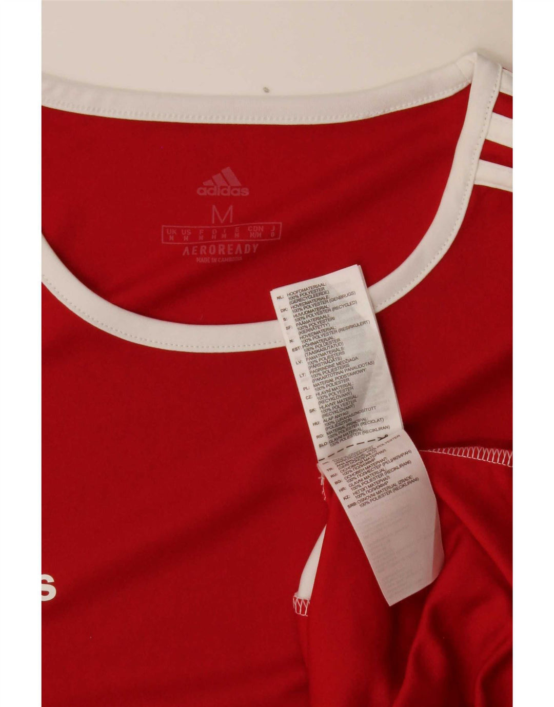 Adidas Herren Aeroready T-Shirt Top Mittelrotes Colourblock-Polyester