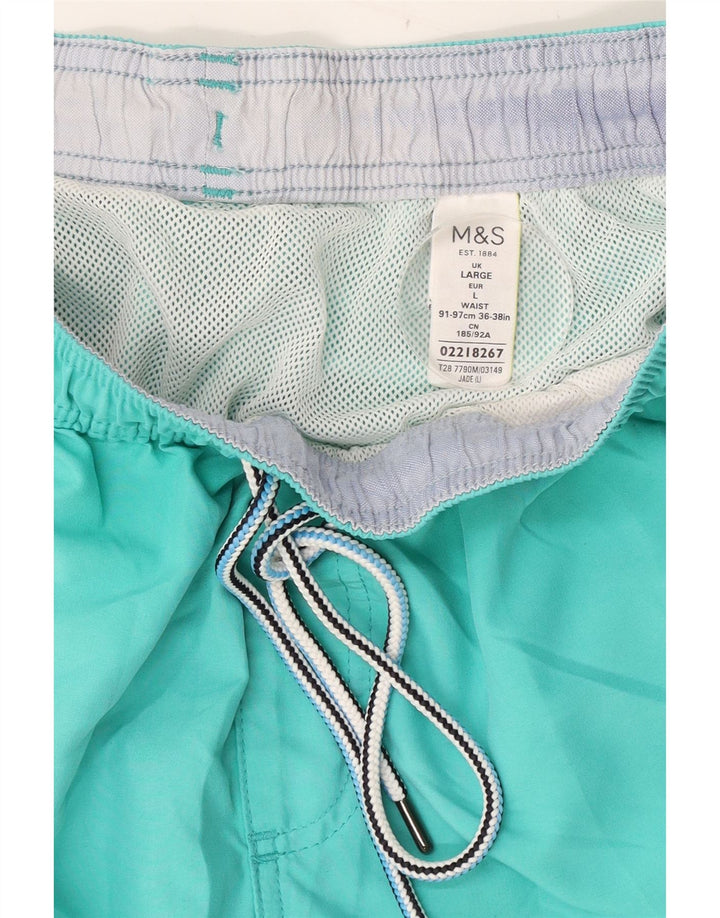 Marks & Spencer Herren-Badeshorts, groß, türkisfarbene Baumwolle