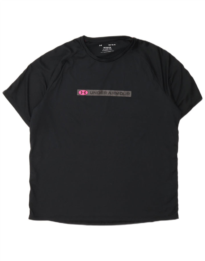 Under Armour Herren-T-Shirt mit Grafik, groß, aus schwarzem Polyester