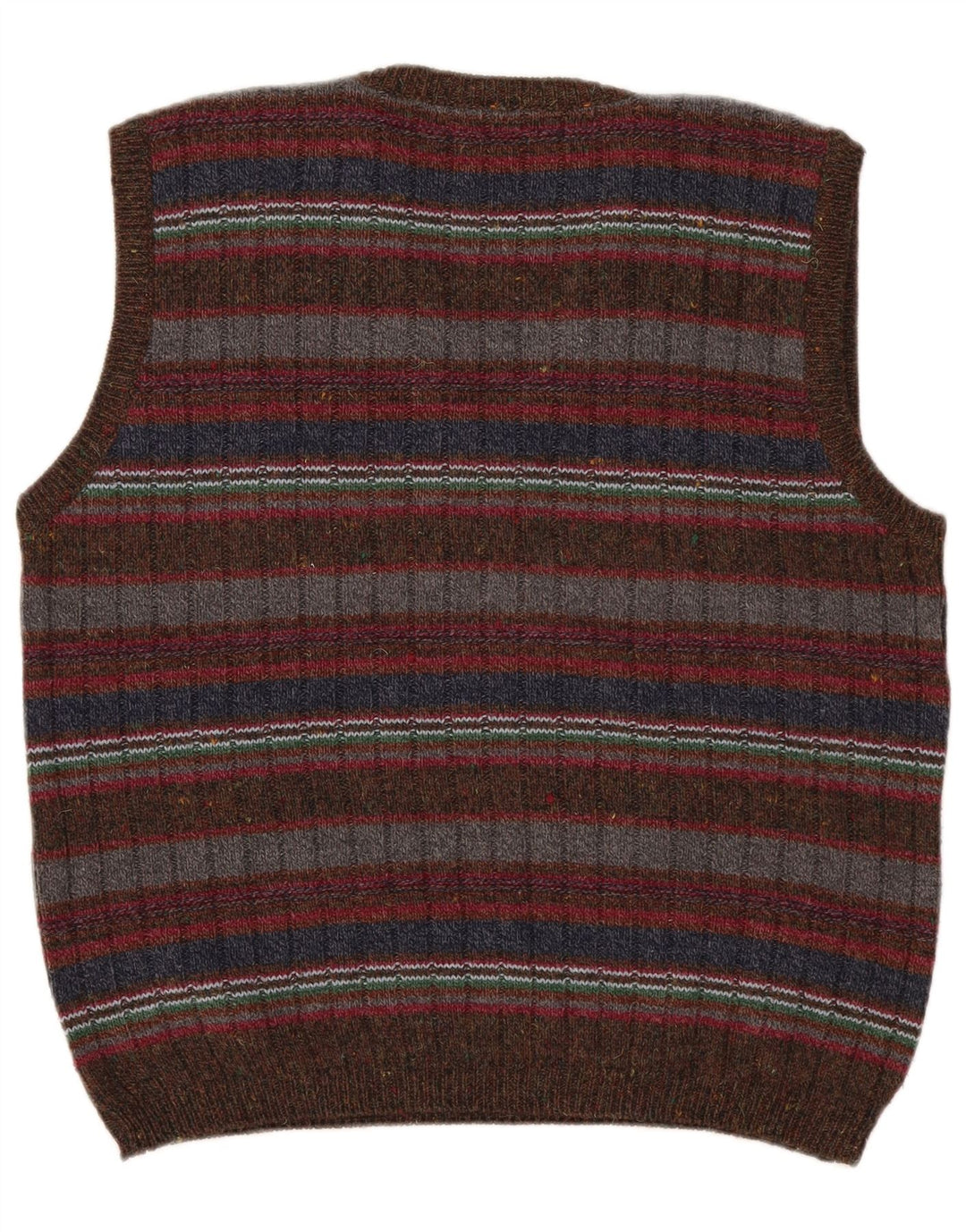 Osvaldo Bruni Herren Weste Tank Top Medium Mehrfarbig gestreift Wolle