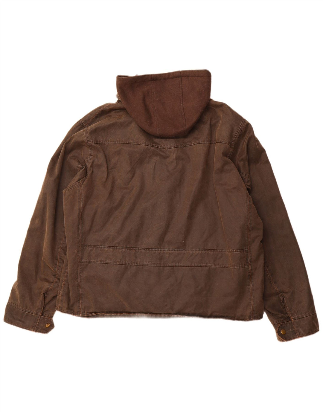 HARD ROCK CAFE Herren London Hooded Waxed Jacket UK 44 2XL Braune Baumwolle