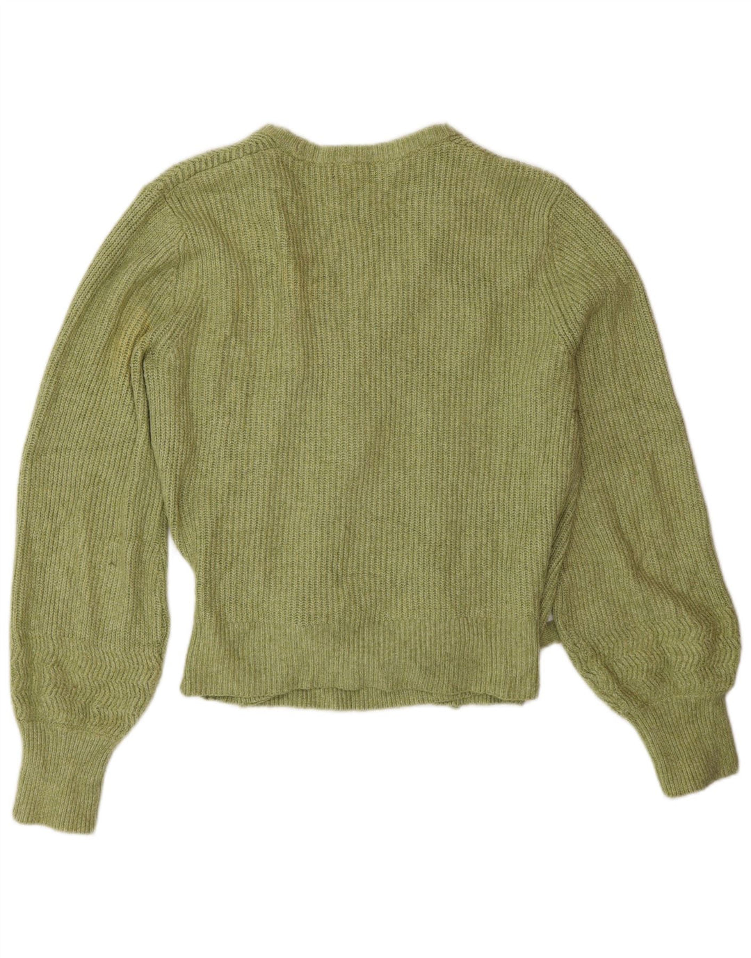 Marks & Spencer Damen Wickel-Cardigan-Pullover UK 14 Mittelgrüne Baumwolle
