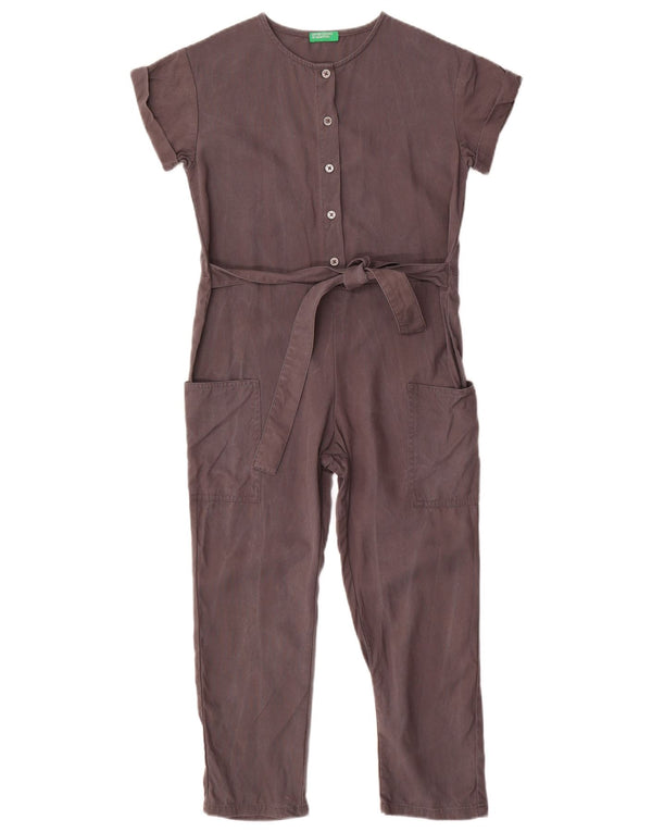 Benetton Mädchen-Overall, 7–8 Jahre, mittelgraues Lyocell