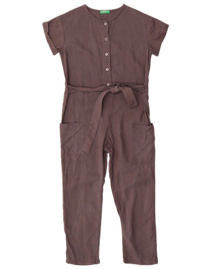 Benetton Mädchen-Overall, 7–8 Jahre, mittelgraues Lyocell