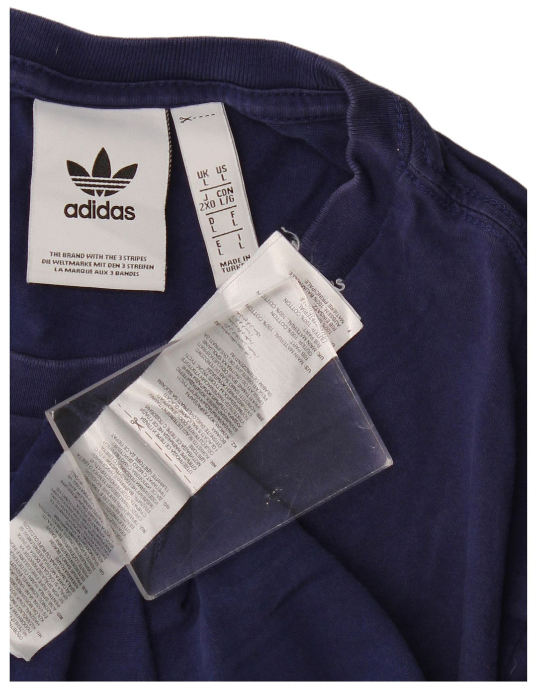 ADIDAS Mens T-Shirt Top Large Navy Blue Cotton