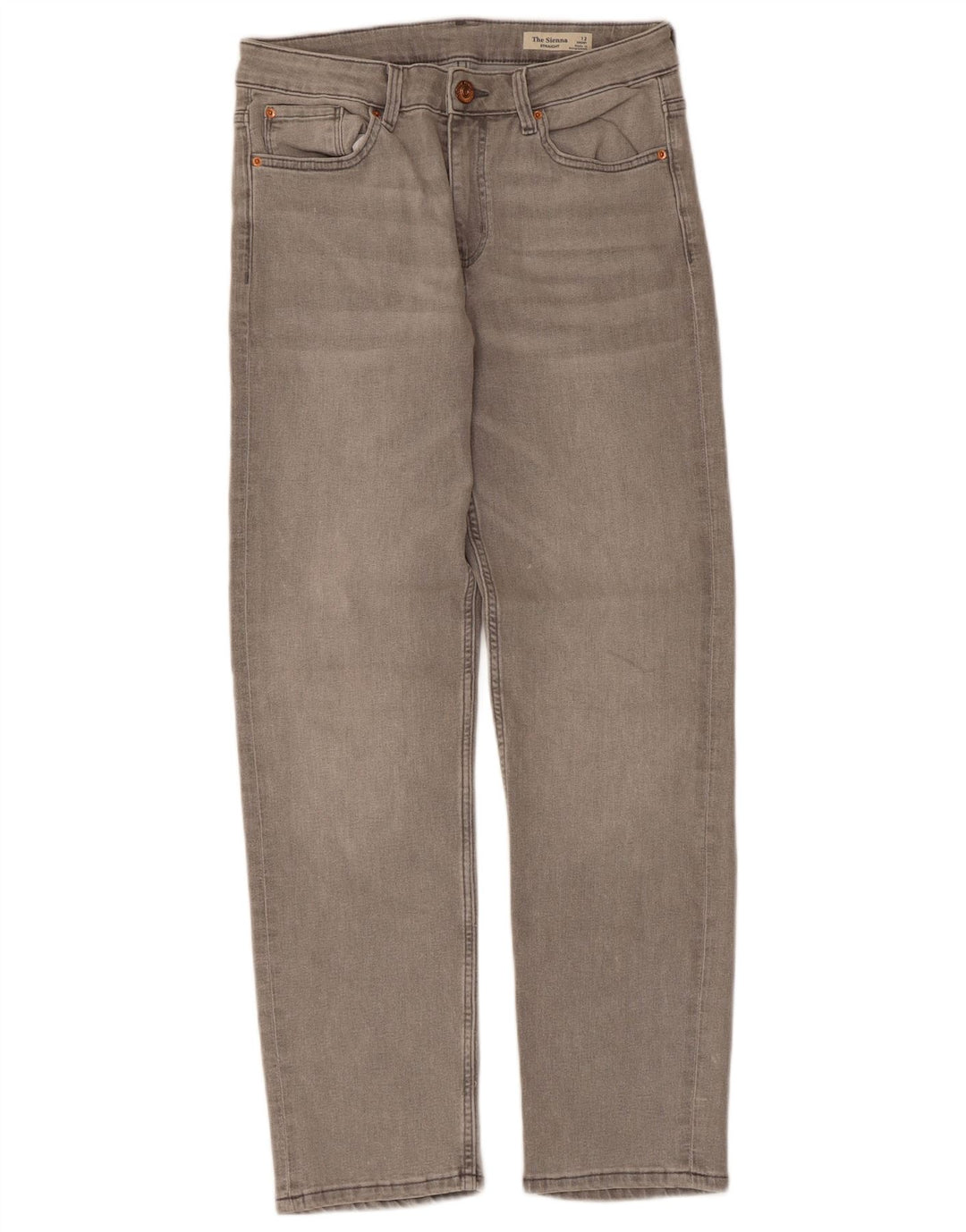 Marks & Spencer Damen The Sienna Straight Jeans UK 12 Medium W30 L27 Grau