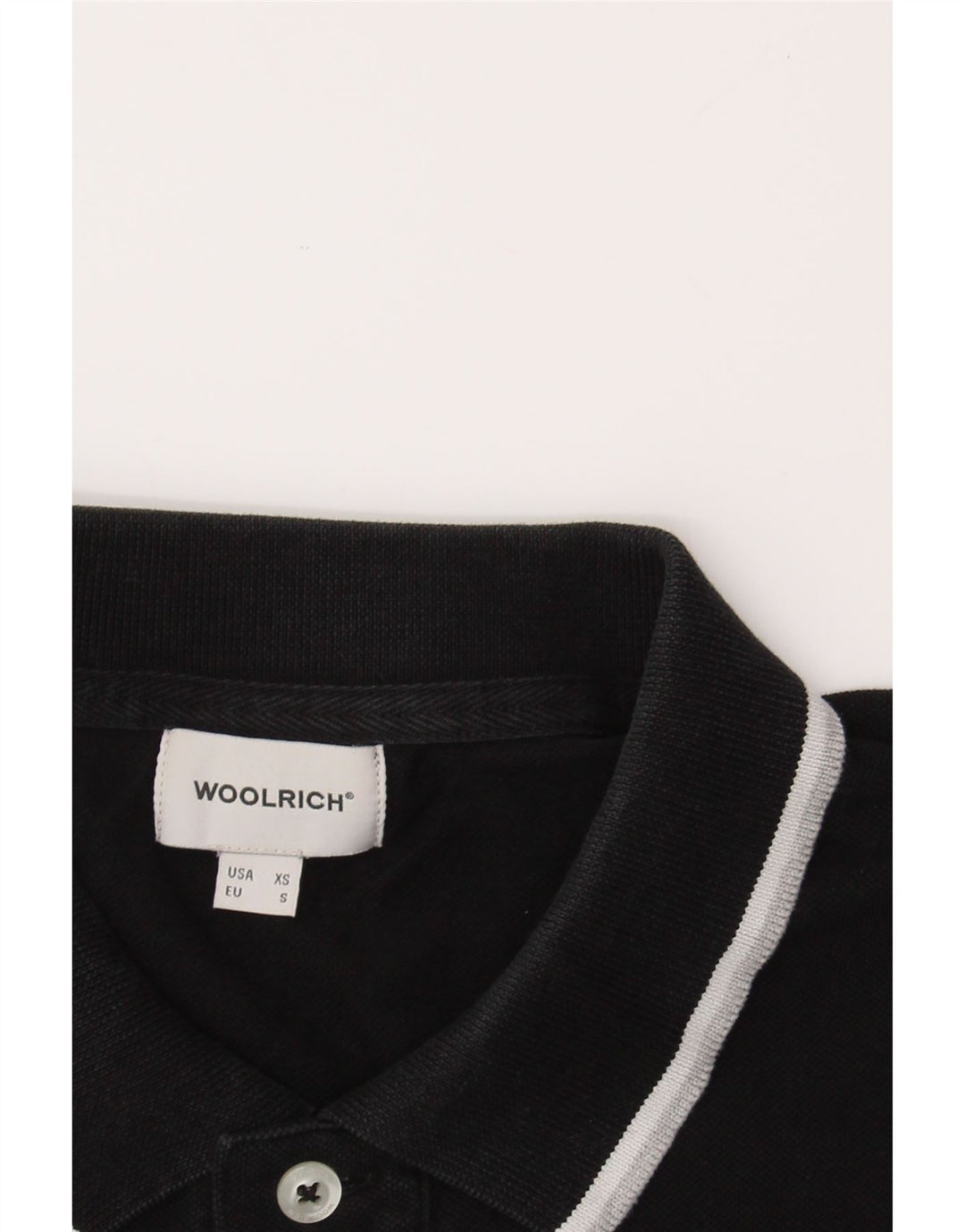 WOOLRICH Mens Polo Shirt XS Black Vintage Woolrich and Second-Hand Woolrich from Messina Hembry 