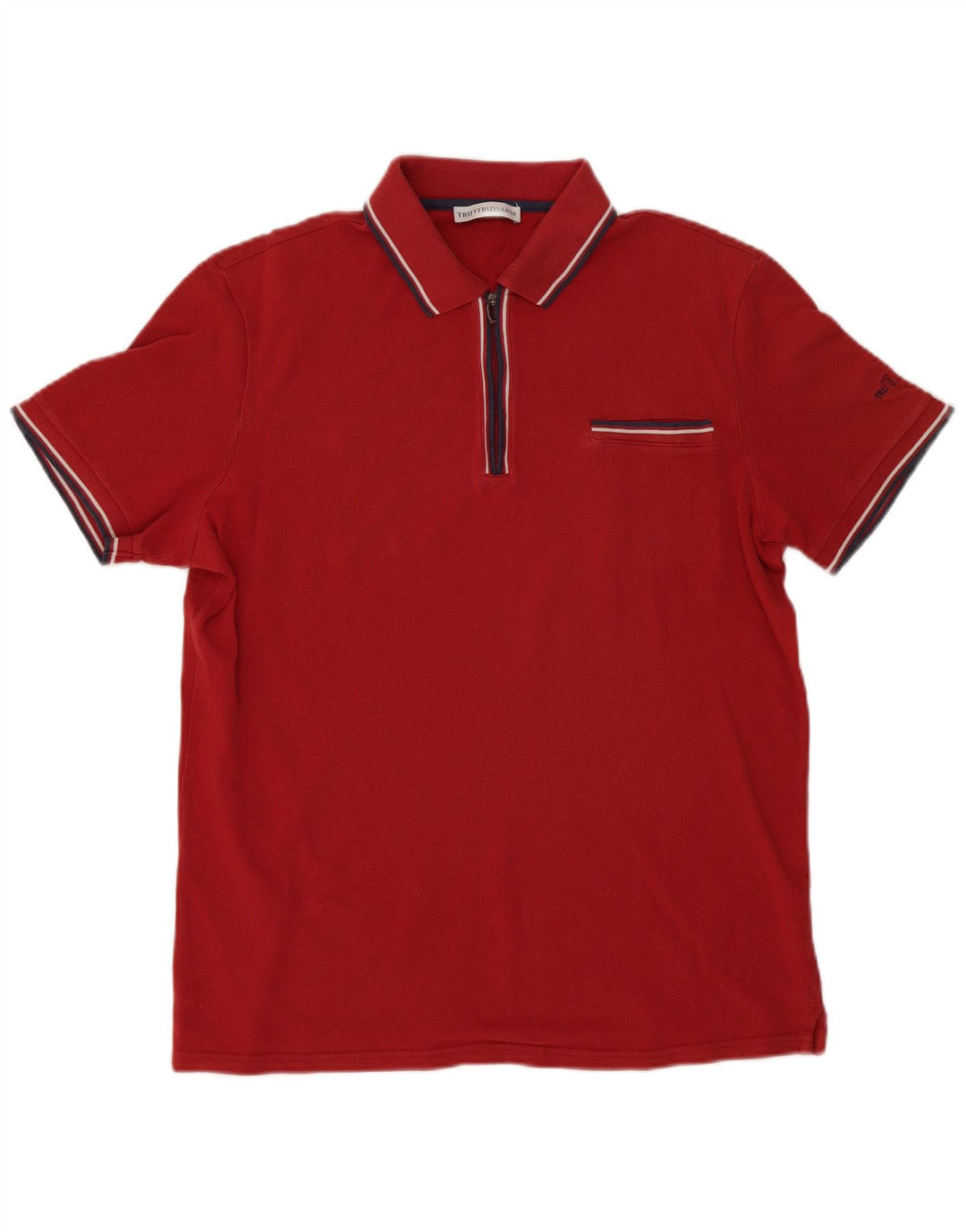 Trussardi Herren Poloshirt 2XL Rot gestreift