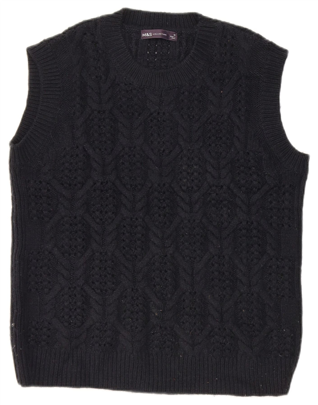 Marks & Spencer Damen Weste Tank Top UK 14 Medium Marineblau Acryl