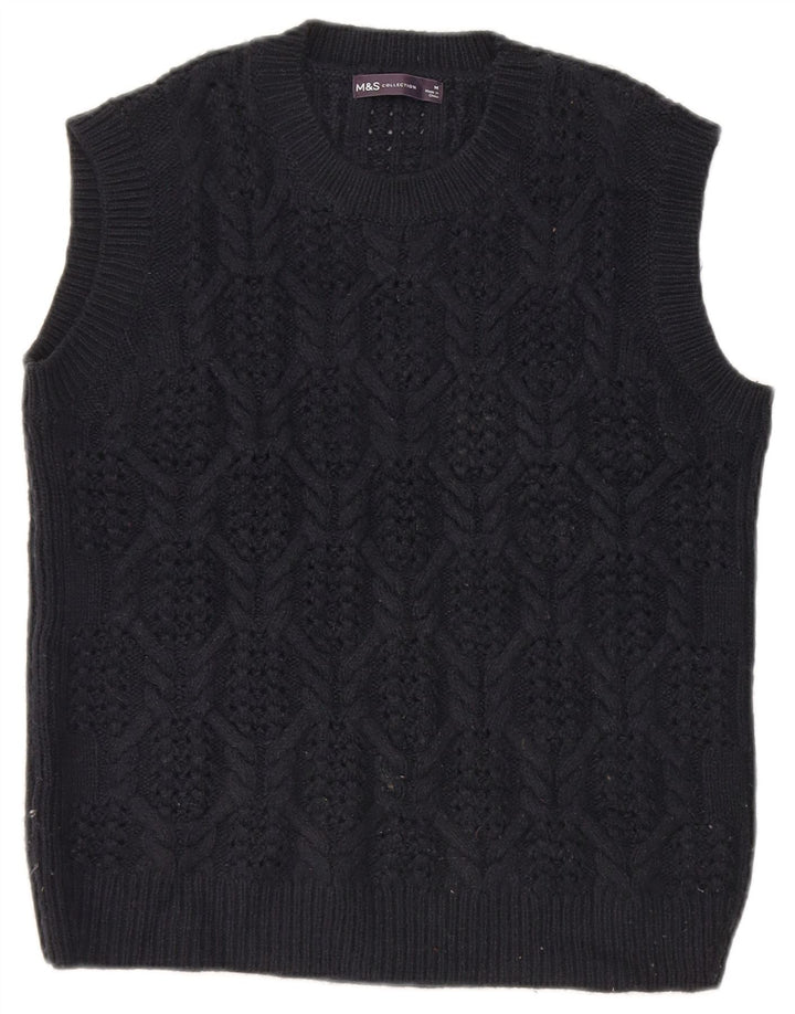 Marks & Spencer Damen Weste Tank Top UK 14 Medium Marineblau Acryl
