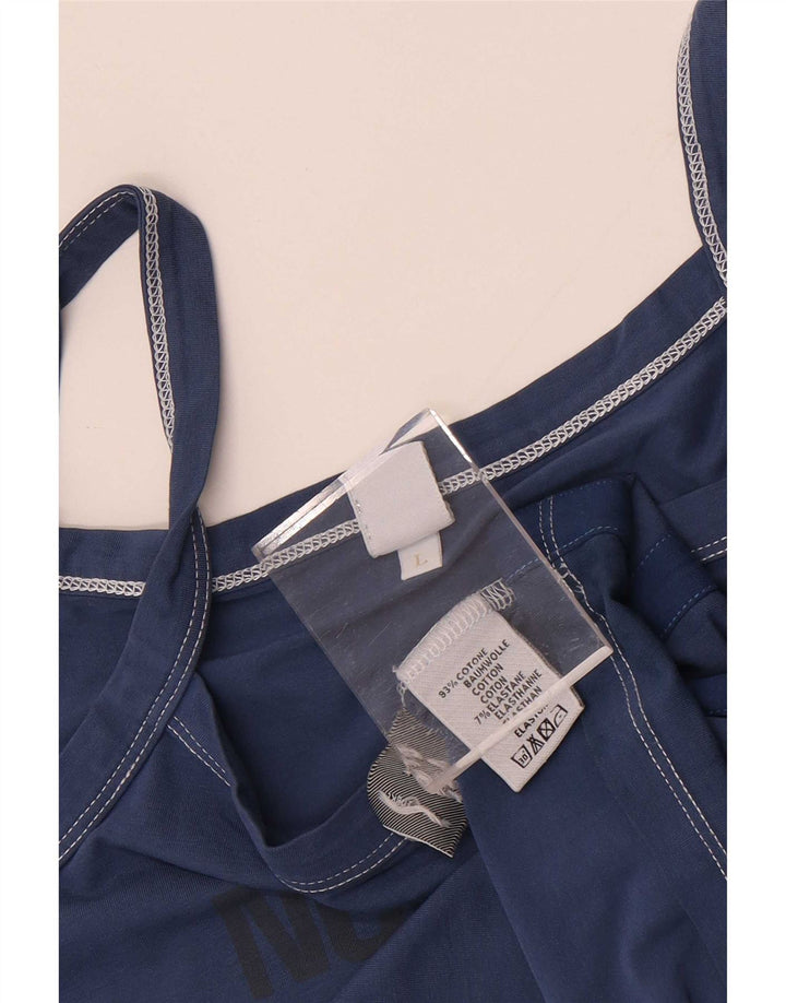 North Sails Womens Graphic Cami Top UK 14 Large Marineblau Baumwolle