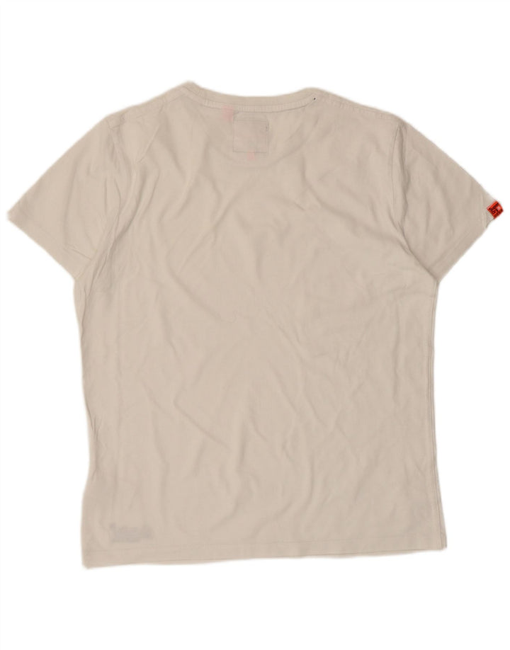 Superdry Herren-T-Shirt-Oberteil, große weiße Baumwolle