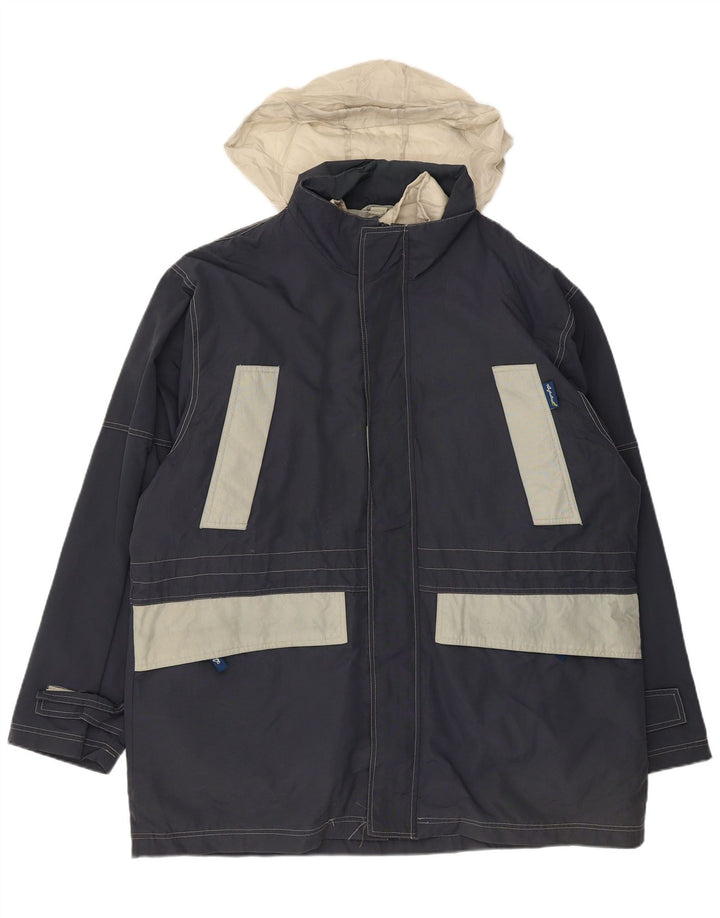 AUSTRALIAN L'ALPINA Herren-Windbreaker-Mantel UK 42 XL Marineblaues Polyester