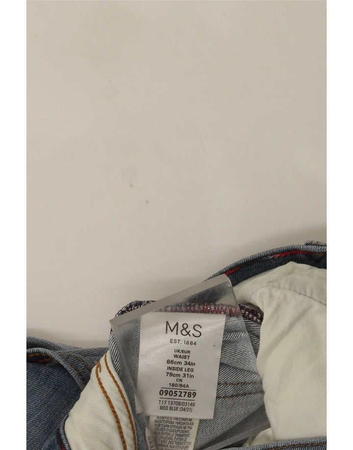 Marks & Spencer Herren Slim Jeans W34 L31 Blaue Baumwolle