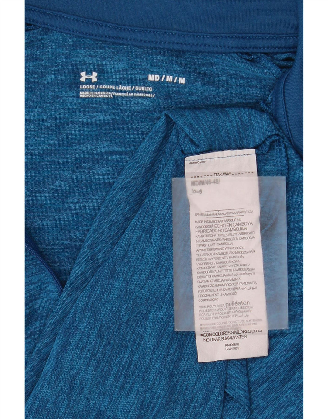 Under Armour Herren-Pullover-Trainingsoberteil mit Reißverschluss und Halsausschnitt, mittelblau meliert