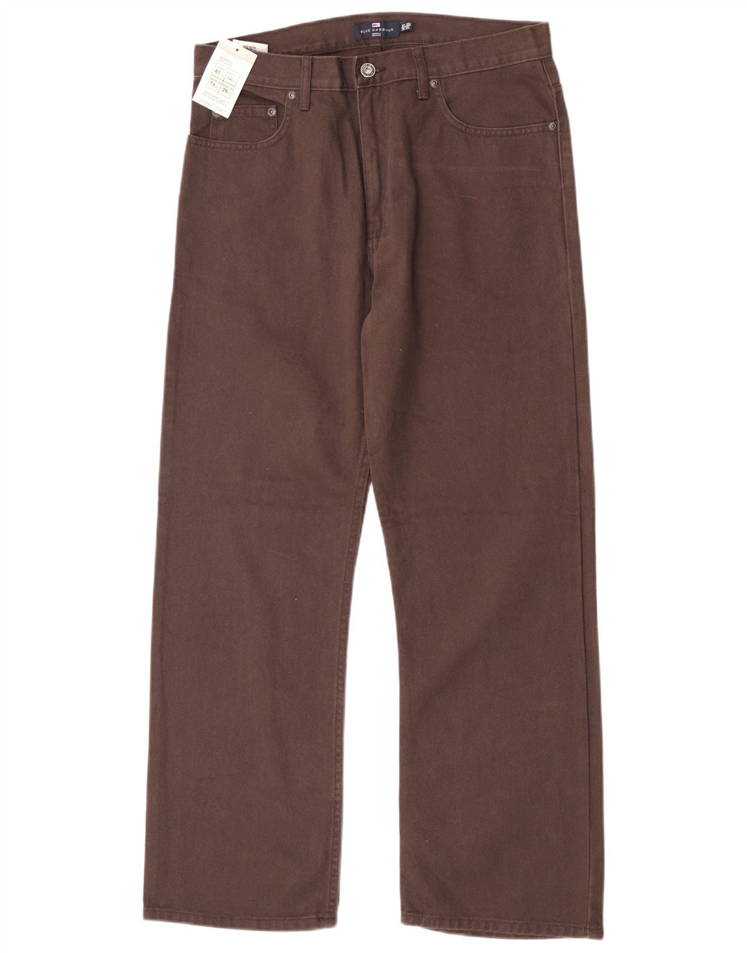 Marks & Spencer Herren Blue Harbor Straight Jeans W32 L29 Braune Baumwolle