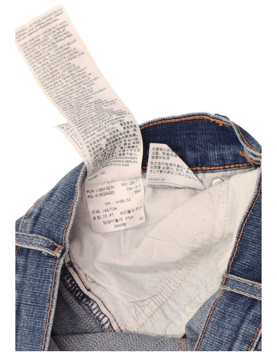 Levi's Damen 524 Skinny Jeans US 7 Medium W28 L32 Blaue Baumwolle