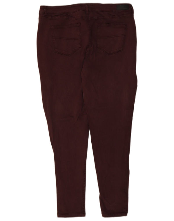 Fat Face Damen Jegging-Jeans mit hohem Bund, UK 16, Größe L, W34, L27, Burgunderrot, Baumwolle