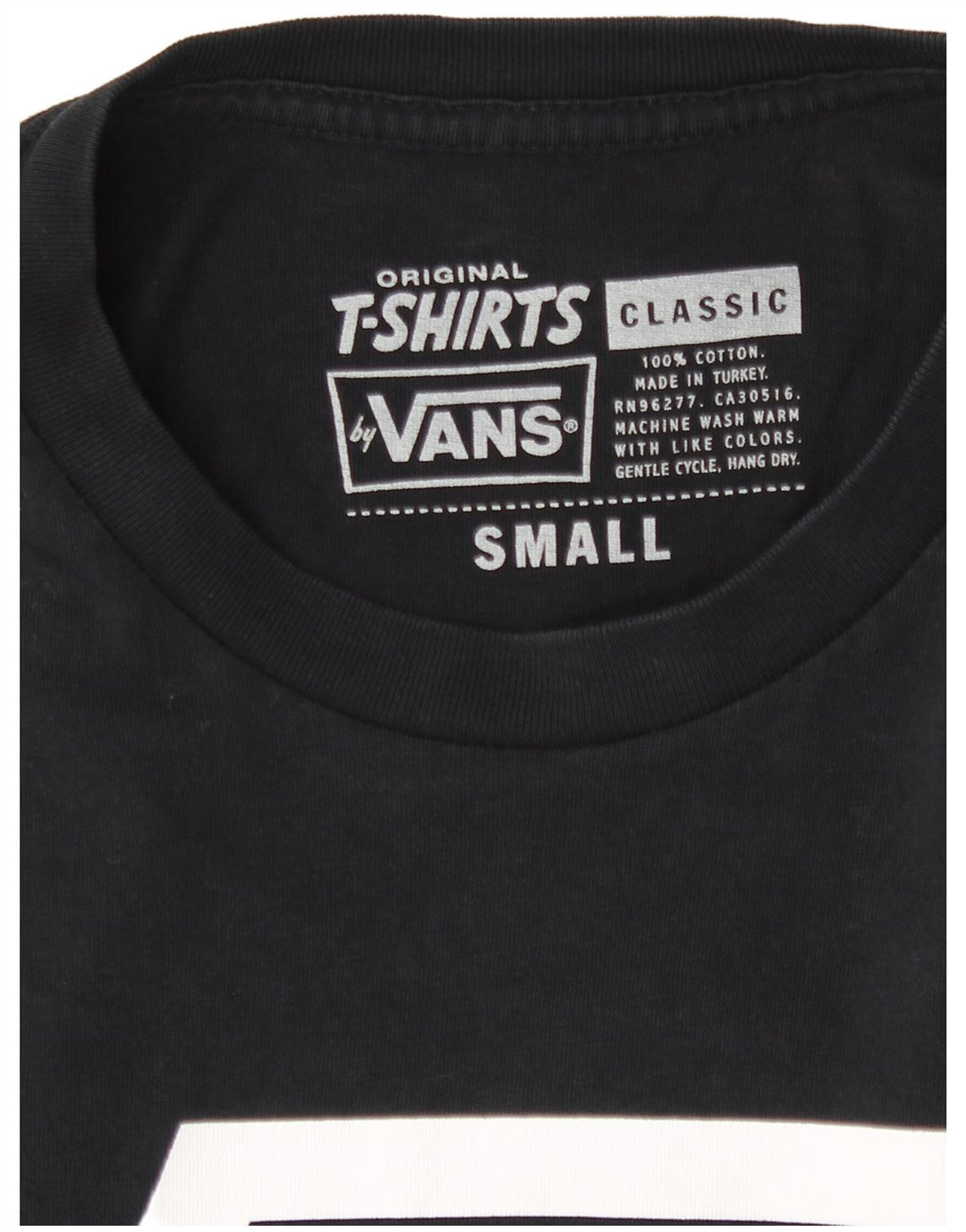 Vans Herren-T-Shirt mit klassischer Grafik, Größe S, Schwarz, Baumwolle