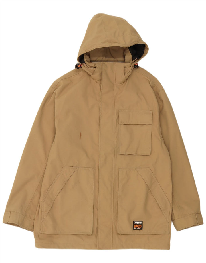 Timberland Herren-Utility-Jacke mit Kapuze, UK 38, mittelbeigefarbenes Nylon