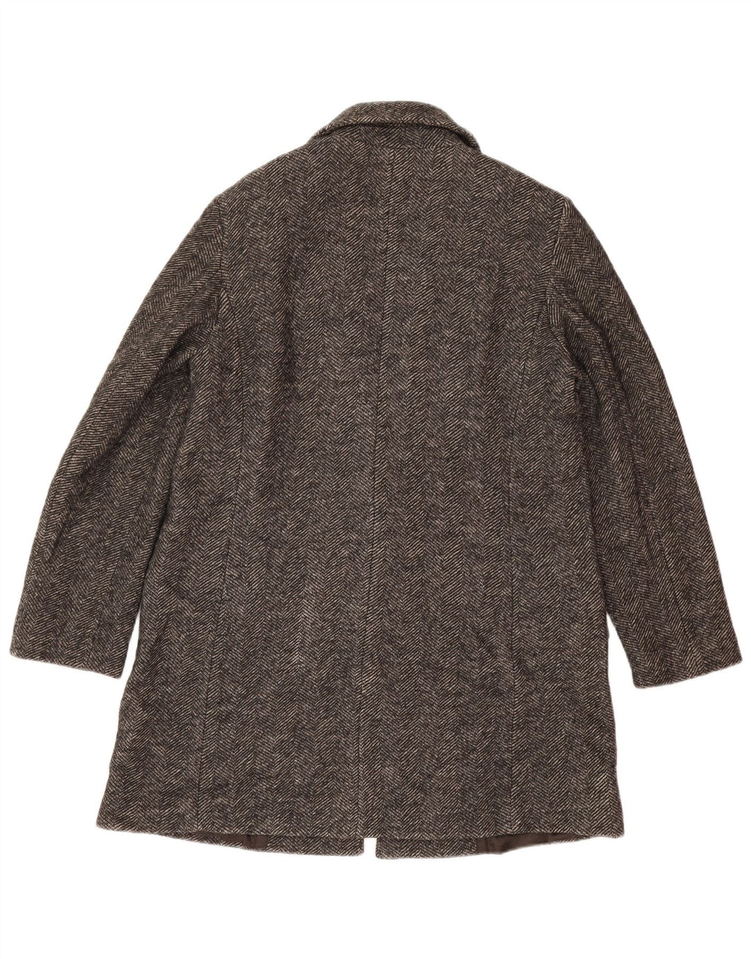 Massimo Dutti Damen 1-Knopf-Blazerjacke UK 14 Mittelgrauer Fischgrätenmuster