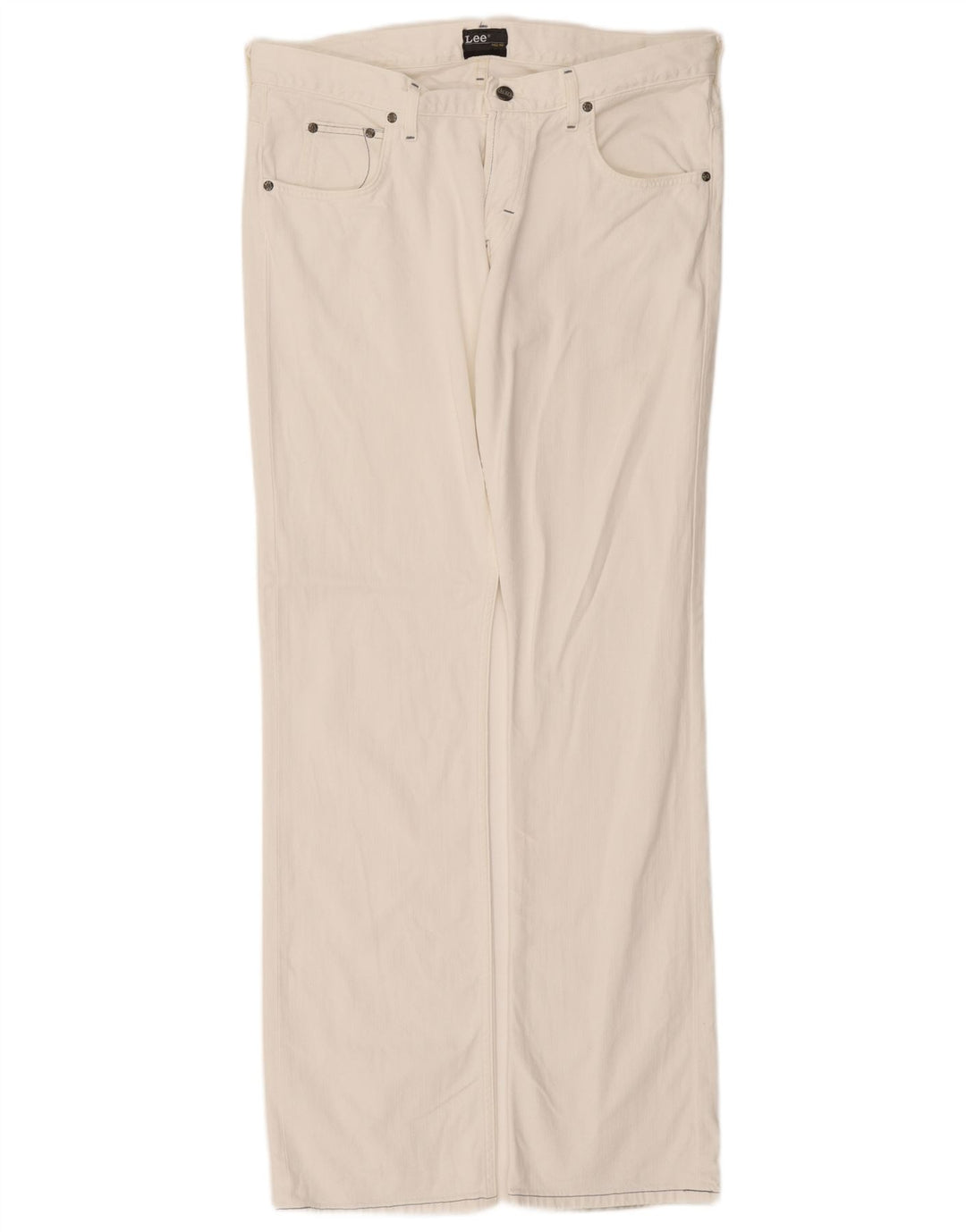 Lee Herren Knox Straight Jeans W36 L34 Weiße Baumwolle