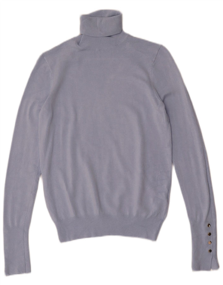 Rollkragenpullover für Damen von Zara, Gr. 10, Größe S, blau, Viskose
