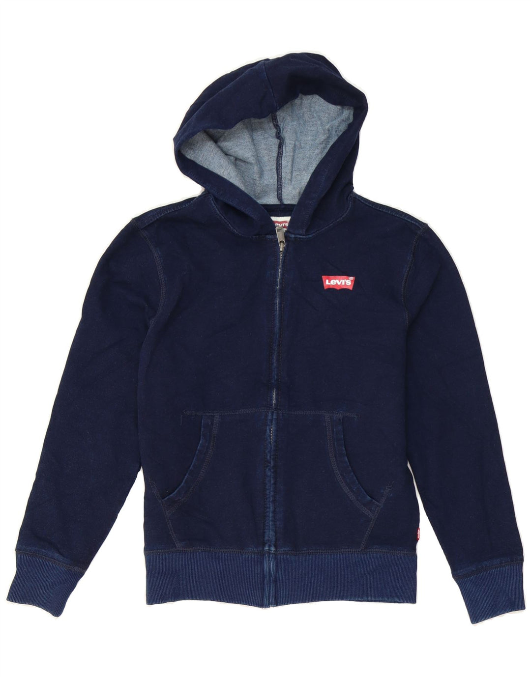 LEVI'S Boys Zip Hoodie Sweater 9-10 Years Navy Blue Cotton Vintage Levi's and Second-Hand Levi's from Messina Hembry 