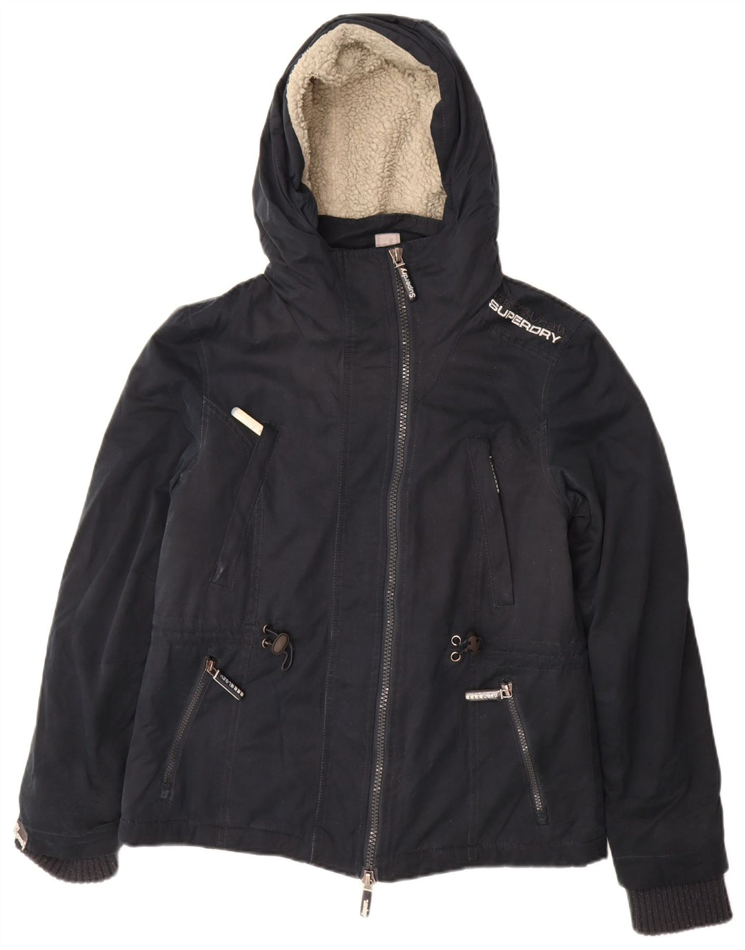 Superdry Damen The Windparka Windjacke UK 14 Large Marineblau