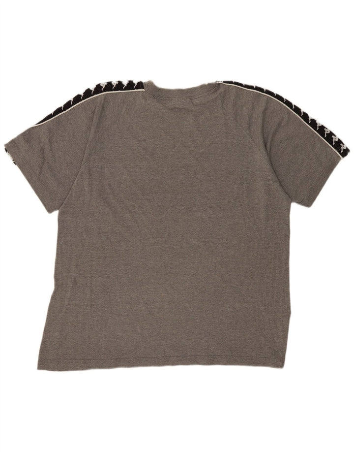 KAPPA Mens Graphic T-Shirt Top 2XL Grey Colourblock