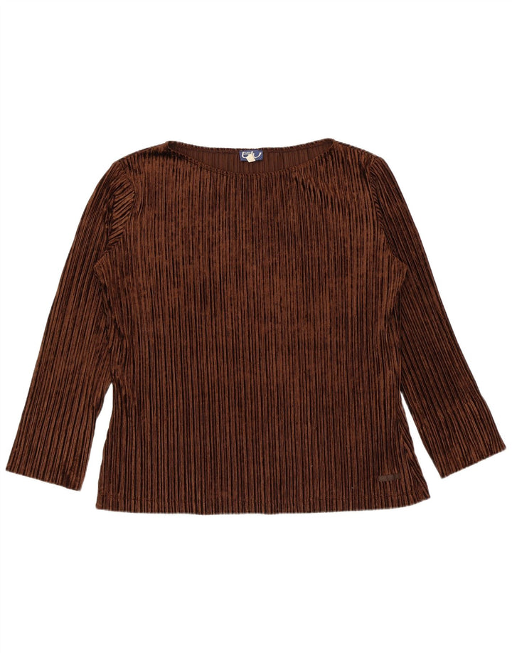 Byblos Damen Übergroßes Top Langarm UK 16 Large Braun Polyester