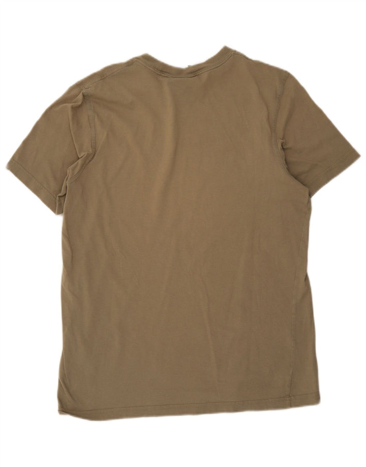 Adidas Herren Grafik-T-Shirt-Oberteil aus mittlerer Khaki-Baumwolle